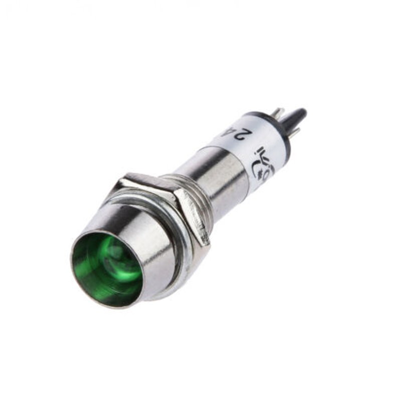 چراغ سیگنال سبز XD8-1 24V (8mm)